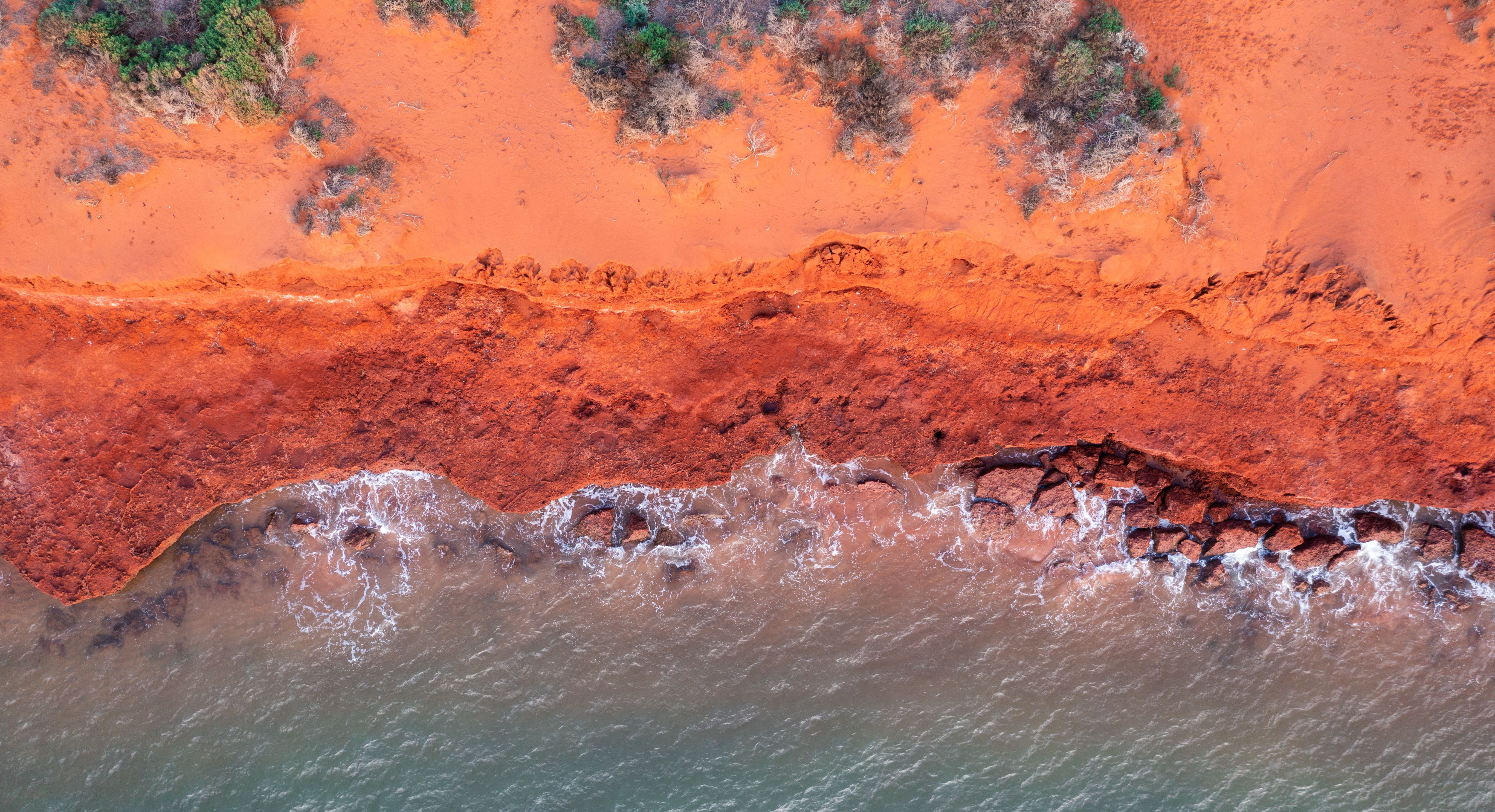 Aerial view at sunset of coast around Cape Peron at Shark Bay